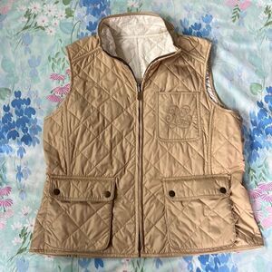 Ralph Lauren Quilted Reversible Monogramed Vest